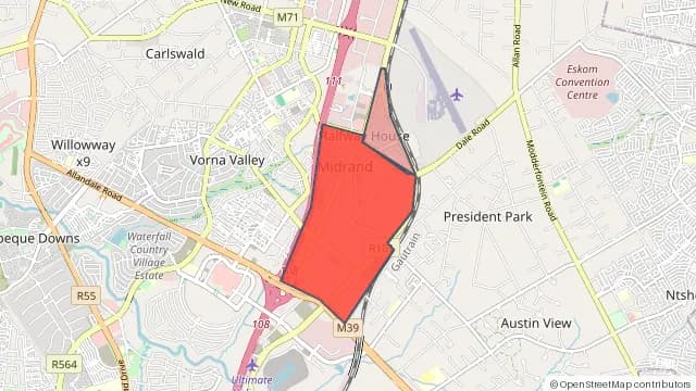 Map of areas affected by the water outage around Grand Central