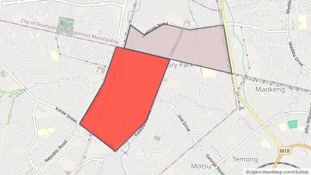 Map of areas affected by the power outage around Ivory Park Ext 10