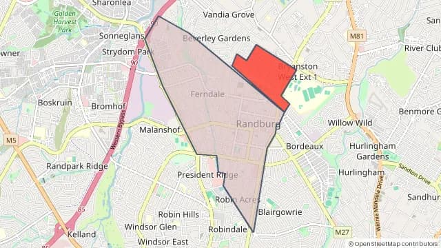 Map of areas affected by the power outage around Ferndale