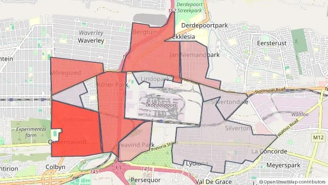 Map of areas affected by the power outage around East Lynne