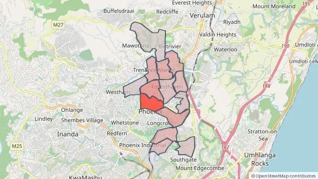 Map of areas affected by the internet outage around Brookdale