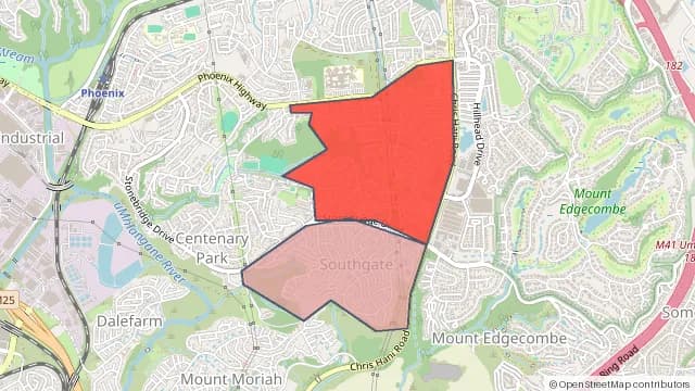 Map of areas affected by the power outage around Greenbury