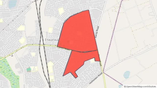 Map of areas affected by the power outage around Etwatwa X24
