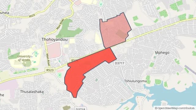 Map of areas affected by the power outage around Mbaleni Extension