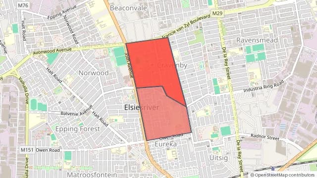 Map of areas affected by the power outage around Connaught